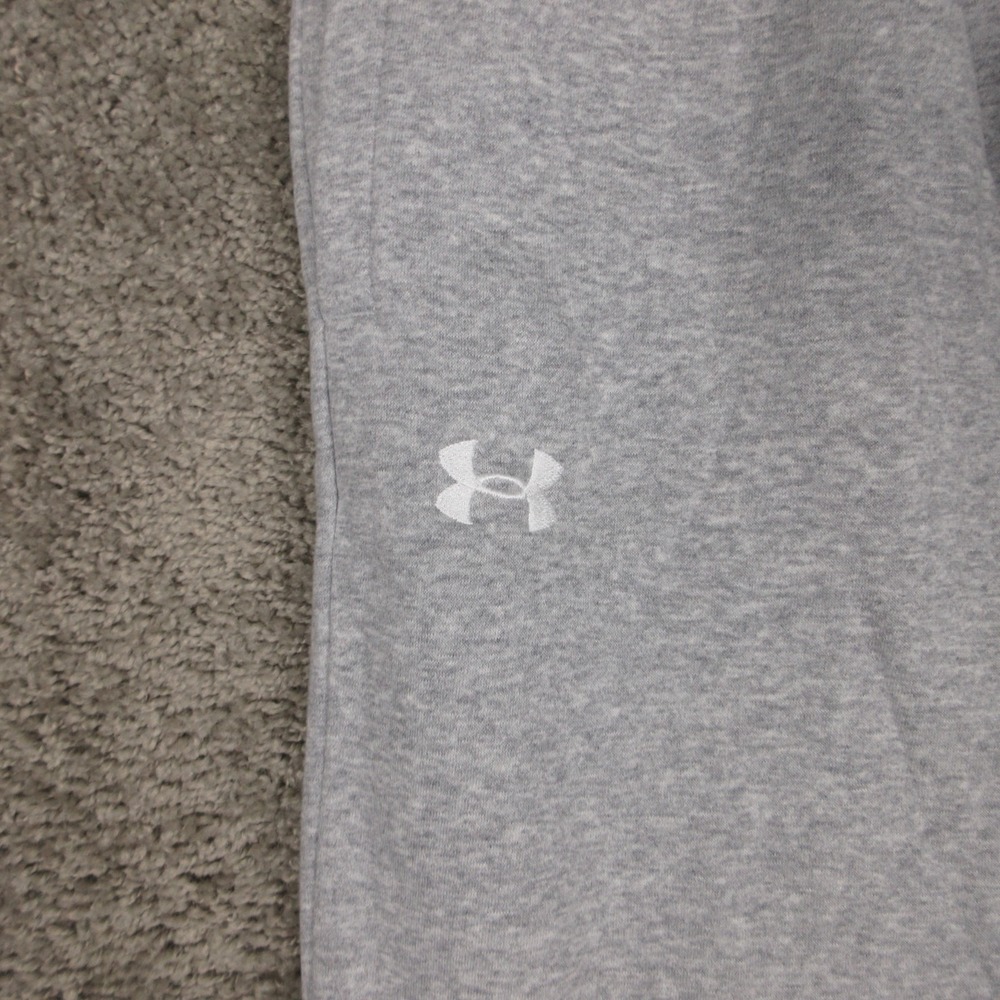 Under Armour Sweatpants Mens Large Gray Heather UA Rival Fleece Puddle Pant EUC - Picture 3 of 10